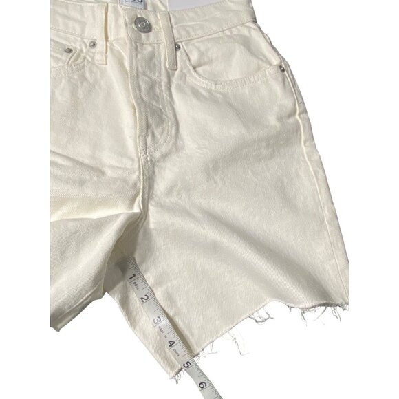 BDG Womens 90s White Denim Shorts High-Waisted 5-Pocket Distressed Style Button - Picture 10 of 10
